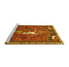 Sideview of Machine Washable Animal Yellow Traditional Rug, wshtr647yw