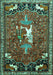 Machine Washable Animal Turquoise Traditional Area Rugs, wshtr647turq