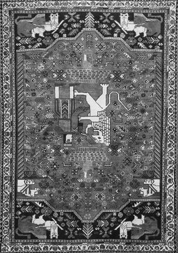 Animal Gray Traditional Rug, tr647gry