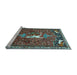 Sideview of Machine Washable Animal Light Blue Traditional Rug, wshtr647lblu