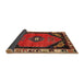 Sideview of Traditional Dark Gold Brown Persian Rug, tr648