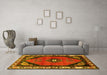 Machine Washable Persian Yellow Traditional Rug in a Living Room, wshtr648yw