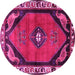 Round Persian Pink Traditional Rug, tr648pnk