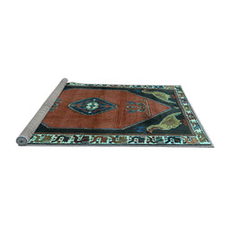 Sideview of Machine Washable Persian Light Blue Traditional Rug, wshtr648lblu