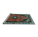 Sideview of Machine Washable Persian Light Blue Traditional Rug, wshtr648lblu