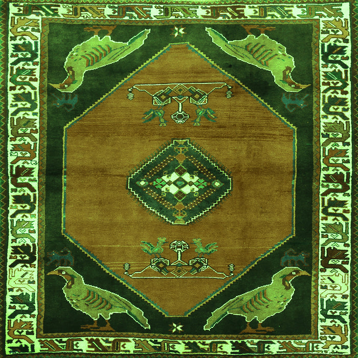 Serging Thickness of Persian Green Traditional Rug, tr648grn