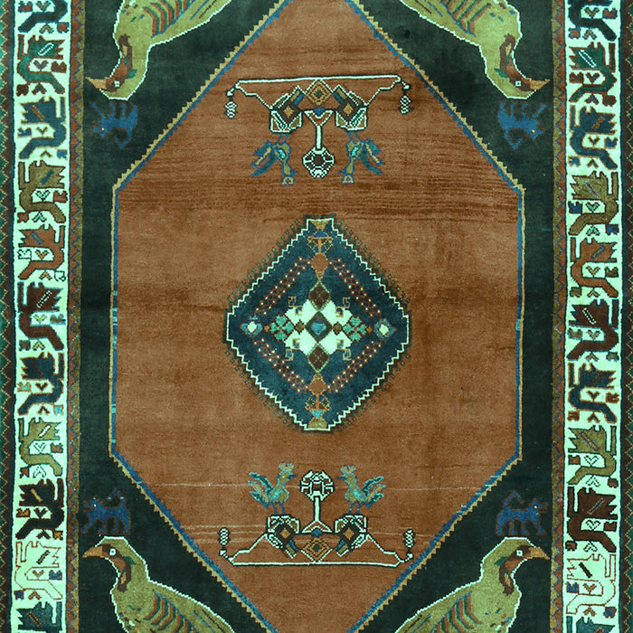 Machine Washable Persian Turquoise Traditional Area Rugs, wshtr648turq