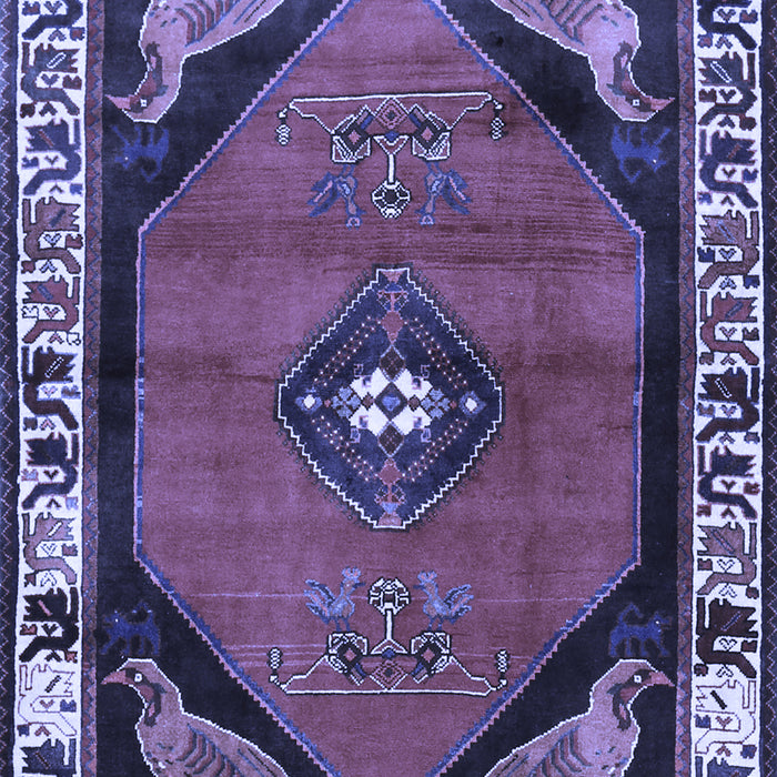 Machine Washable Persian Blue Traditional Rug, wshtr648blu