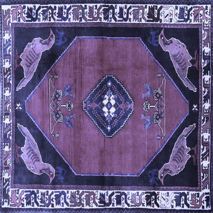 Square Persian Blue Traditional Rug, tr648blu