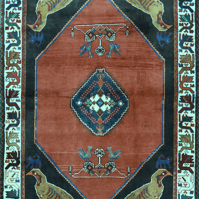 Machine Washable Persian Light Blue Traditional Rug, wshtr648lblu