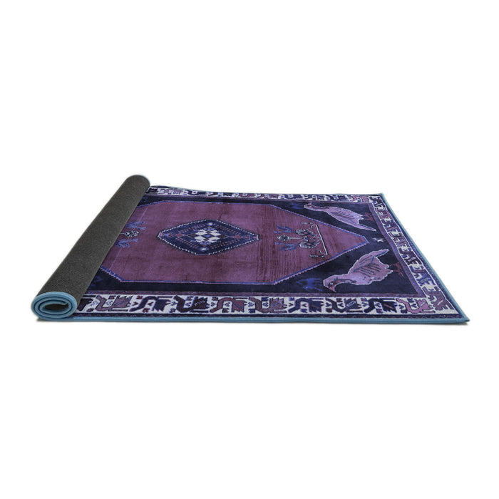 Sideview of Persian Blue Traditional Rug, tr648blu