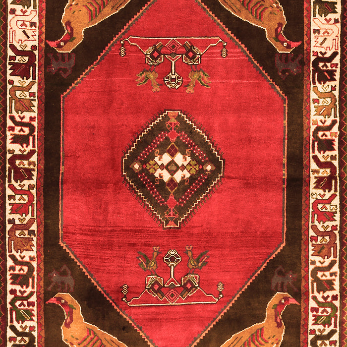 Serging Thickness of Machine Washable Persian Orange Traditional Area Rugs, wshtr648org