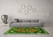 Machine Washable Persian Green Traditional Area Rugs in a Living Room,, wshtr648grn