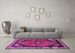 Machine Washable Persian Purple Traditional Area Rugs in a Living Room, wshtr648pur