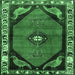 Square Persian Emerald Green Traditional Rug, tr648emgrn