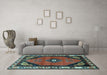 Machine Washable Persian Light Blue Traditional Rug in a Living Room, wshtr648lblu