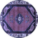 Round Persian Blue Traditional Rug, tr648blu