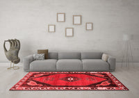 Machine Washable Persian Red Traditional Rug, wshtr648red