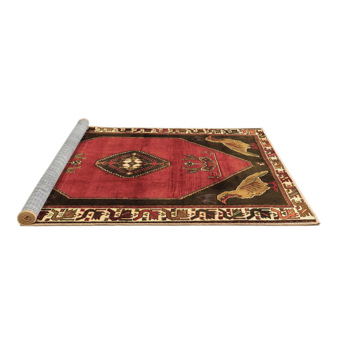 Sideview of Machine Washable Persian Brown Traditional Rug, wshtr648brn
