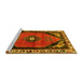 Sideview of Machine Washable Persian Yellow Traditional Rug, wshtr648yw