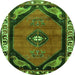 Square Persian Green Traditional Rug, tr648grn