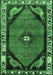 Machine Washable Persian Emerald Green Traditional Area Rugs, wshtr648emgrn