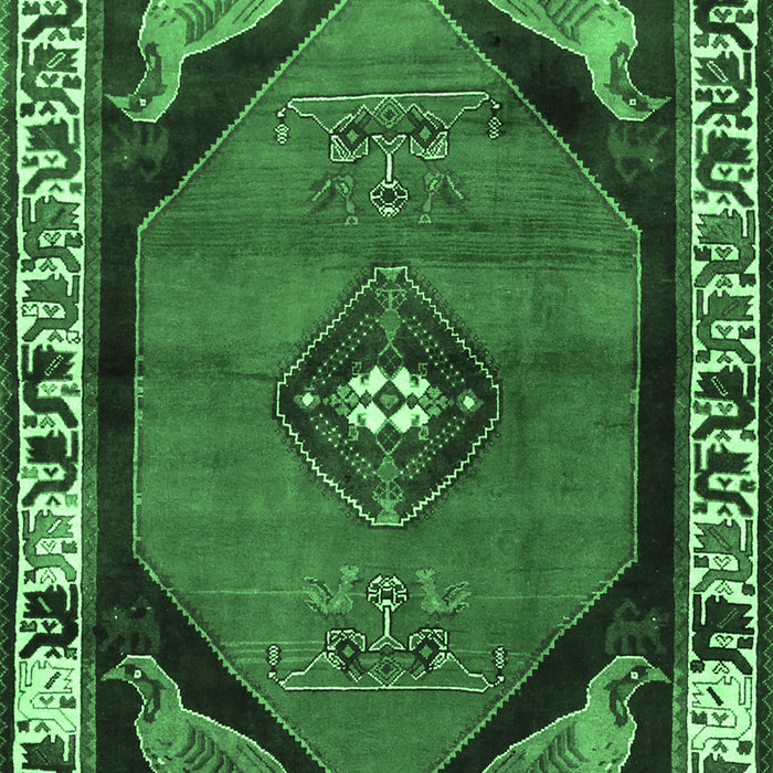 Machine Washable Persian Emerald Green Traditional Area Rugs, wshtr648emgrn