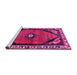 Sideview of Machine Washable Persian Pink Traditional Rug, wshtr648pnk