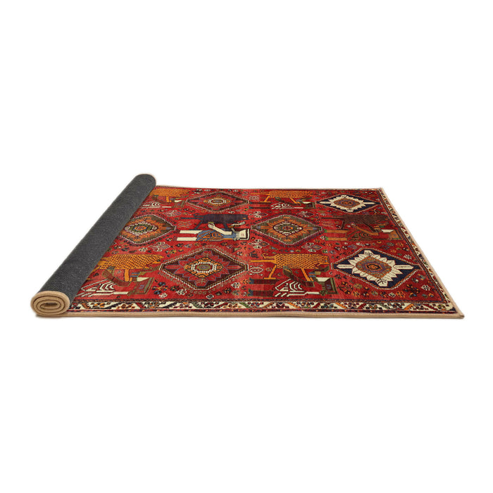 Sideview of Traditional Bronze Brown Persian Rug, tr649