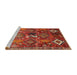 Sideview of Machine Washable Traditional Bronze Brown Rug, wshtr649