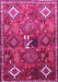 Machine Washable Persian Pink Traditional Rug, wshtr649pnk