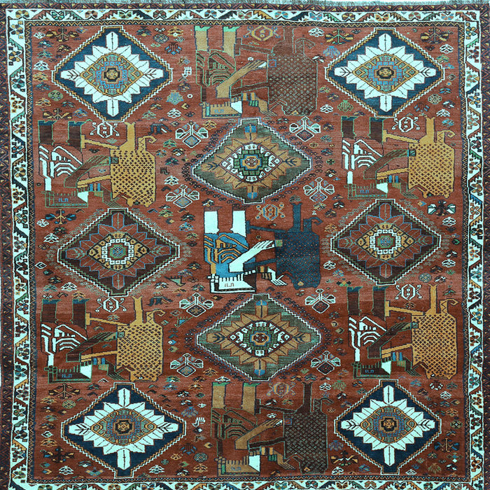 Square Machine Washable Persian Light Blue Traditional Rug, wshtr649lblu