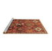 Sideview of Machine Washable Persian Brown Traditional Rug, wshtr649brn