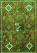 Serging Thickness of Machine Washable Persian Green Traditional Area Rugs, wshtr649grn