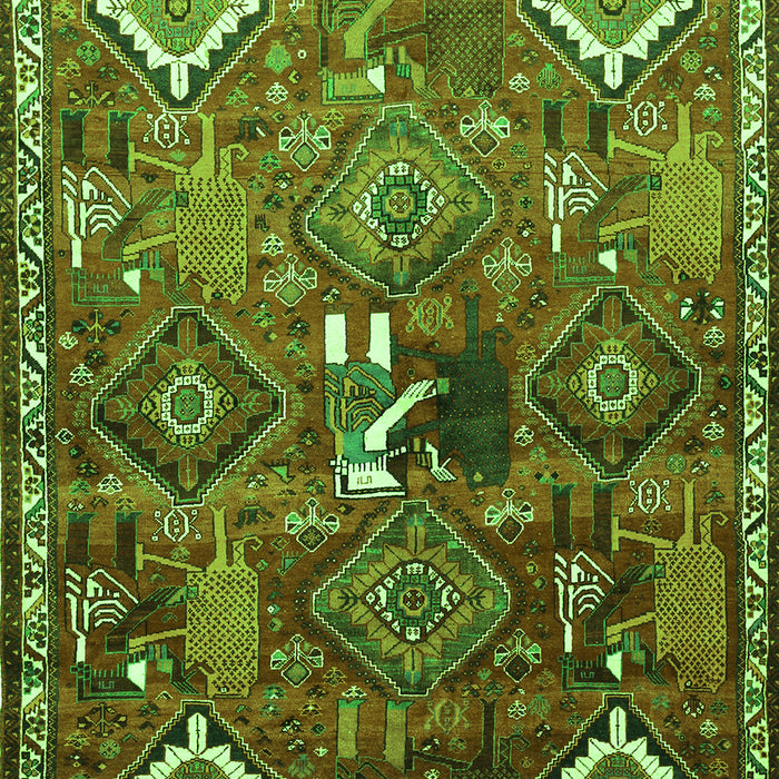 Serging Thickness of Machine Washable Persian Green Traditional Area Rugs, wshtr649grn