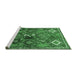 Sideview of Machine Washable Persian Emerald Green Traditional Area Rugs, wshtr649emgrn