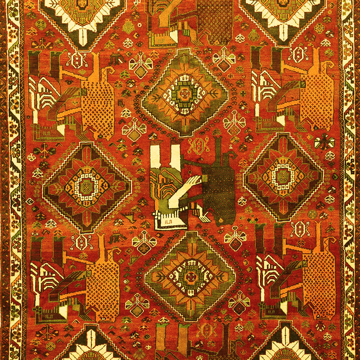 Machine Washable Persian Yellow Traditional Rug, wshtr649yw