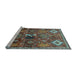 Sideview of Machine Washable Persian Light Blue Traditional Rug, wshtr649lblu