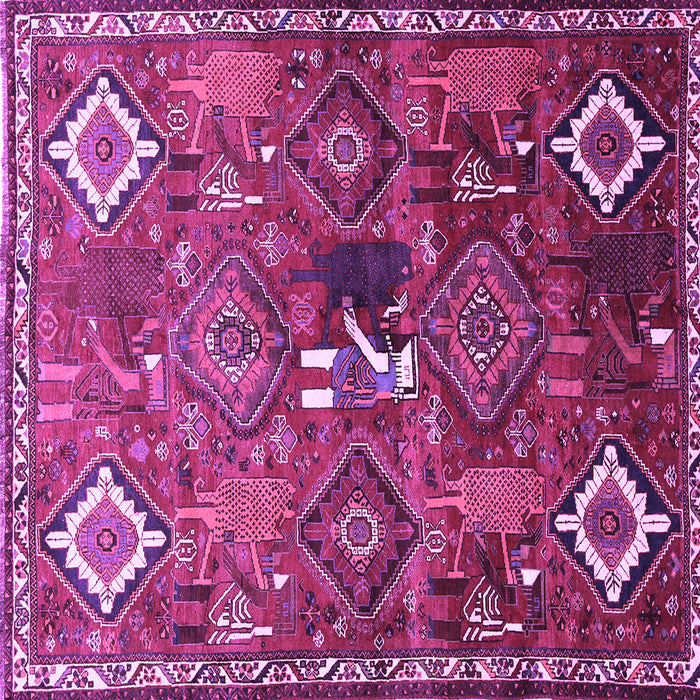 Square Machine Washable Persian Purple Traditional Area Rugs, wshtr649pur