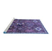 Sideview of Machine Washable Persian Blue Traditional Rug, wshtr649blu