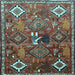 Square Persian Light Blue Traditional Rug, tr649lblu