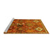 Sideview of Machine Washable Persian Yellow Traditional Rug, wshtr649yw