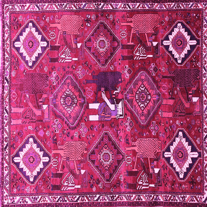 Square Machine Washable Persian Pink Traditional Rug, wshtr649pnk