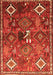 Serging Thickness of Machine Washable Persian Orange Traditional Area Rugs, wshtr649org