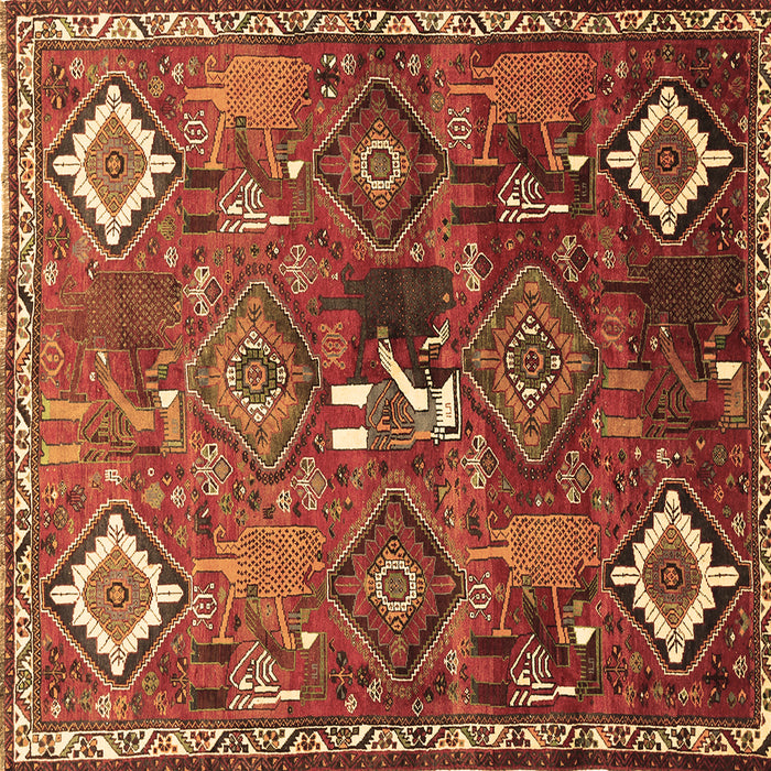 Square Machine Washable Persian Brown Traditional Rug, wshtr649brn