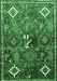 Machine Washable Persian Emerald Green Traditional Area Rugs, wshtr649emgrn