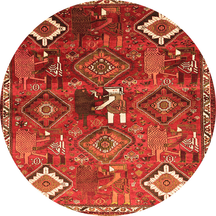 Square Persian Orange Traditional Rug, tr649org
