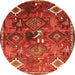 Square Persian Orange Traditional Rug, tr649org
