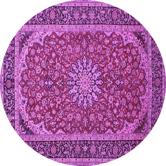 Round Medallion Purple Traditional Rug, tr64pur