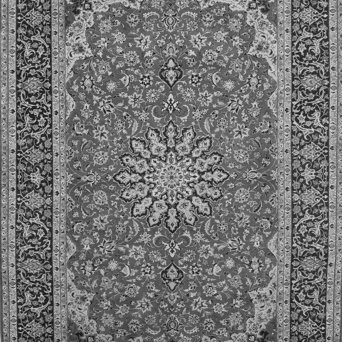 Serging Thickness of Machine Washable Medallion Gray Traditional Rug, wshtr64gry